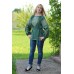 Embroidered blouse "Dark Green Thoughtfullness"